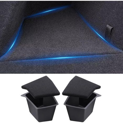Applicable Bacs de Rangement de Coffre étanches pour Tesla Model Y Coffre Srrière Svec Rebord en Moquette Boîte de Rangement pour Tesla Y 2020-2024 Accessoires Intérieurs (Fabriqués à Berlin-2 pièces) (1/5)