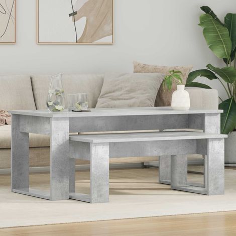 Kaffeetisch Set 2 pcs Beton Grau Holzwerkstoff