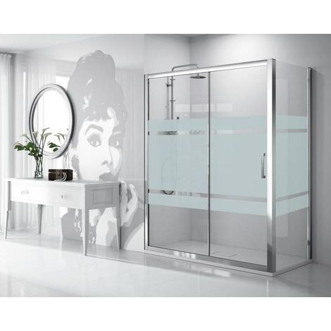 KASSANDRA SERIE 300 Ducha Frontal+Fijo Decorada - Fijo: Lateral Fijo 80 cms - Medida: 108-114 cm - ref: TR10216D6S190108+TR1031616D190076 (1/2)