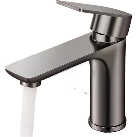 Single-handle basin tap – dual hot/cold water control – splash-proof – anthracite grey