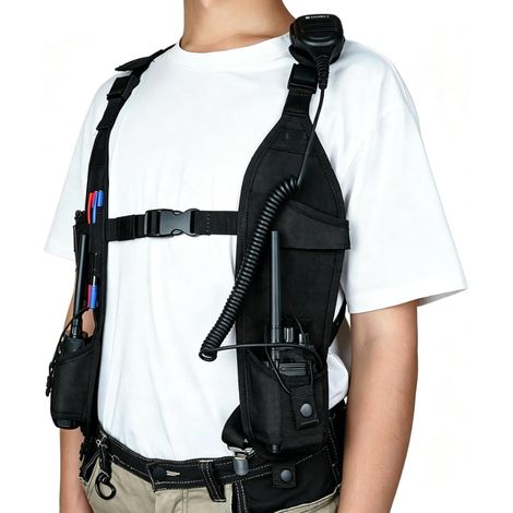 Gilet de Service Tactique avec Bretelles Réglables, Boucles à Dégagement Rapide, Nylon 600D pour Les Travaux de Construction et Les Opérations sur Le Terrain
