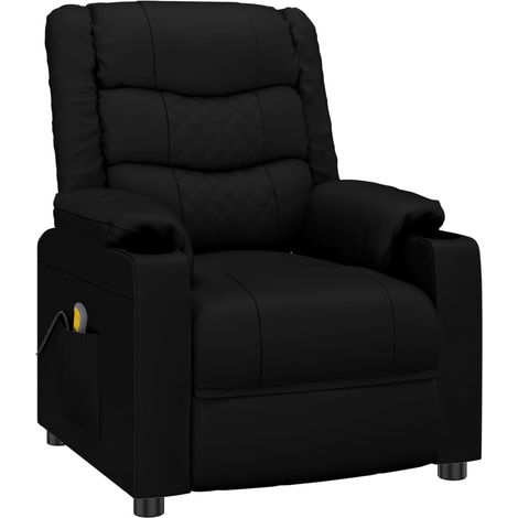 Massage Chair Black Faux Leather vidaXL (1/5)