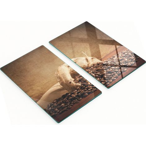 Robuste und stilvolle Glasbretter mit Kaffeebohnenmuster, Tasche 2 x 30 x 52 cm (1/5)