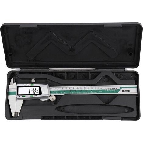 Subler Digital INSIZE 0-150 mm, 0.01 mm, stainless steel, electronic measuring, LCD, waterproof, silver/green