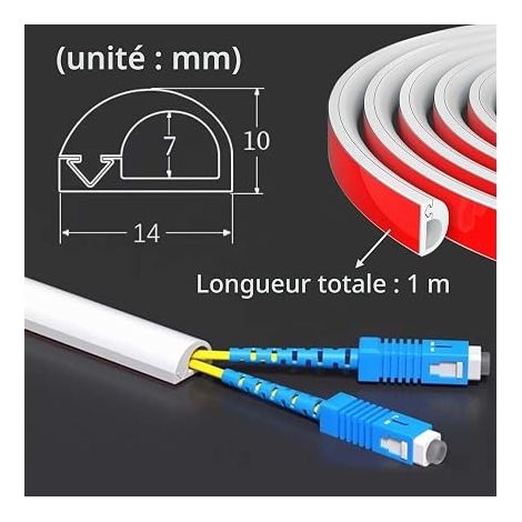 Cable Duct White Wall TV Cable Cover PVC (1/4)