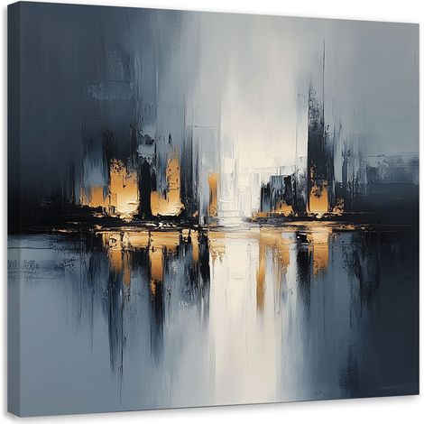 Wandbild Abstrakte grau-orange 30x30 cm