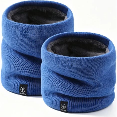 Warmer Winterfleece-Schal, dick zum Schutz vor Wind und Staub, unisex, geeignet zum Rodeln im Schnee, doppellagiges Fleece-Strickgewebe. (1/5)