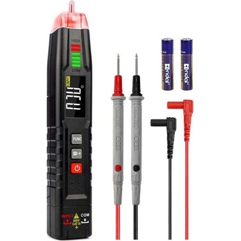 Multimeter Automatic Multifunction Voltage Detector Non-Contact Pen Electrical Tester Display Flashlight Test Resistance Capacitance Diodes (1/4)