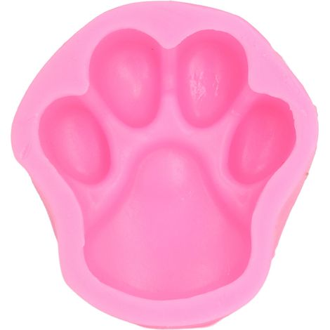 Moules en silicone souple et réutilisables, en forme de pattes de chat et de chien, pour la décoration de gâteaux en fondant. Modèle 2, rose, 19-226 (1/5)