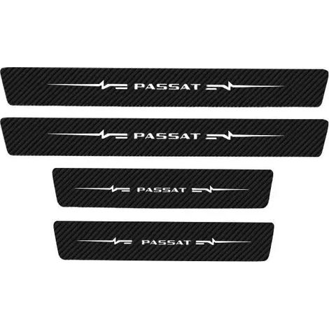 (4 pièces Seuil de porte) Autocollants de seuil de porte avant pour Volkswagen VW PASSAT B5 B6 B7 B8 Variant,protection de pare-chocs arrière en fibre de carbone (1/3)