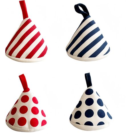 Lot de 4 poignées triangulaires - Coton réutilisable - Protection thermique optimale - Pour cocottes et faitouts - Motifs variés (1/5)