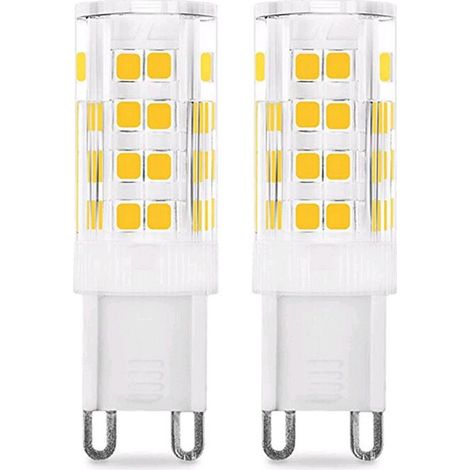Lampadina LED G9 da 5W (equivalente alogena da 50W), 450LM, 220V, bianco freddo 6000K, AC100-240V, non dimmerabile, a risparmio energetico, base in ceramica, attacco G9 standard, confezione da 6 [Clas (1/5)