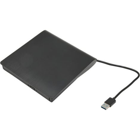 Graveur DVD - USB 3.0 - Compatible Ordinateur Portable et Fixe - Ultra Fin - Adaptateur USB-C Inclus - 1 Pièce
