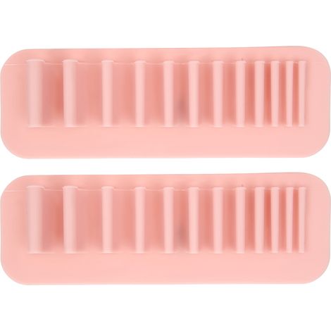 2pcs Rack Séchage Brosse Maquillage en Silicone, Support Rangement Brosse à Dents Murale (1/5)