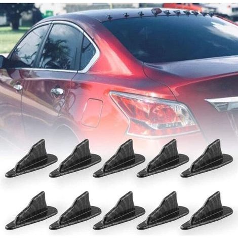 10 pcs/setDiffuseur Aileron de Requin KitAileron de toit compatibleGénérateur de Vortex d'AirMotifs en Fibre de Carbone (1/5)