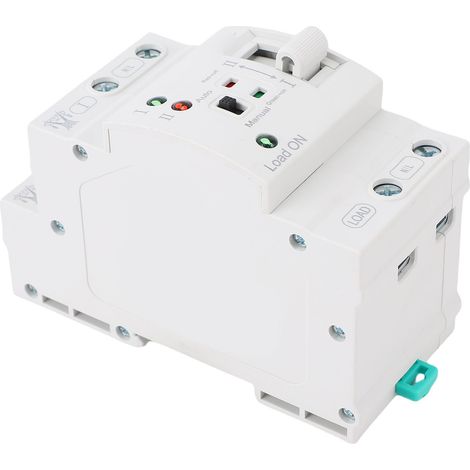 Commutateur transiteur automatique manuel 80A 2P sélecteur double alimentation bascule 20ms rail DIN compact installation tableau PZ30 (1/5)