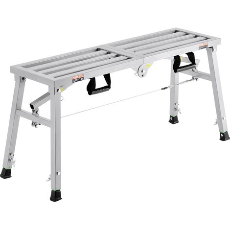 Plateforme de Travail Échafaudage Pliant Portable 500/620/740 mm en Acier Allié, Capacité de Charge 180 kg, Pieds Antidérapants, Tabouret de Peinture pour Cloisons Sèches, Nettoyage, Lavage (1/5)