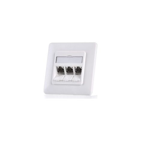 Metz Connect Anschlussdose Cat.6A 3xRJ45 UP rws TN E-DATmod-3UP-rws (1/2)