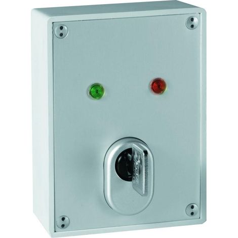 Conmutador con llave gris robusto Abus para control de acceso