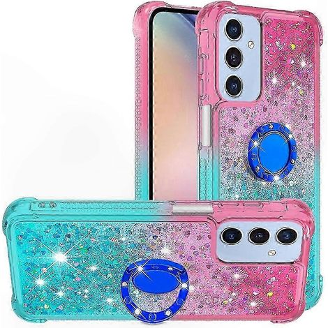 Gradient Quicksand TPU-Hülle mit Ständer für 5G-Smartphones – Stoßfeste Hülle in Pink und Himmelblau (1/5)