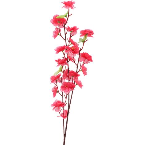 Branche de fleurs de pêcher artificielles rose rouge - Branche de fleurs de pêcher artificielles polyvalente pour la décoration intérieure et les mariages (1/5)