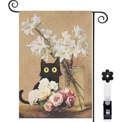 Drapeau de jardin décoratif décoration extérieure toile résistante double face 30 x 45 cm pour entrée maison (1/5)