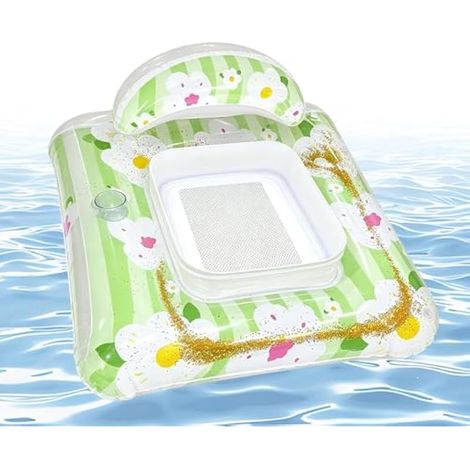 Matelas gonflable de piscine – Coutures soudées à haute fréquence Chaise longue gonflable – Lit d'eau de bronzage pour adultes peut contenir une valve anti-fuite pour l'été, la plage, les fêtes (1/5)