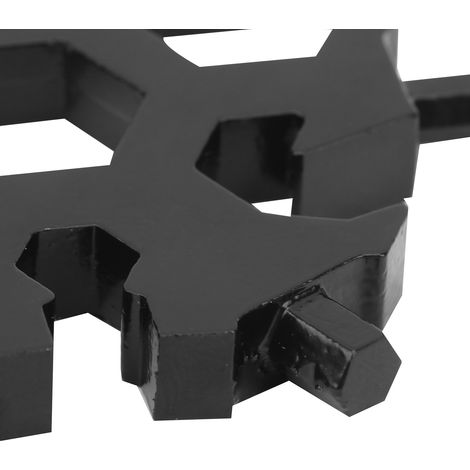 Clé hexagonale multifonctionnelle (lot de 2) avec motif flocon de neige, portable, polyvalente, 19 en 1, noire (1/4)