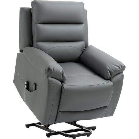 Poltrona Alzapersona Elettrica 91x86x101 cm in Similpelle Grigio (1/5)