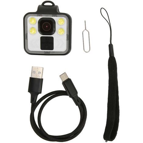 Mini Caméra Extérieure HD 1080P avec Vision Nocturne, 4 Lumières Puissantes et Étanche IP65 - Noir (1/5)