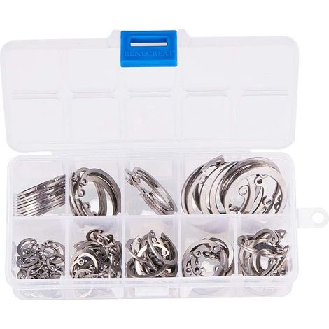 Ensemble de 125 anneaux circlip de retenue en acier inoxydable 8 à 32 mm (1/4)
