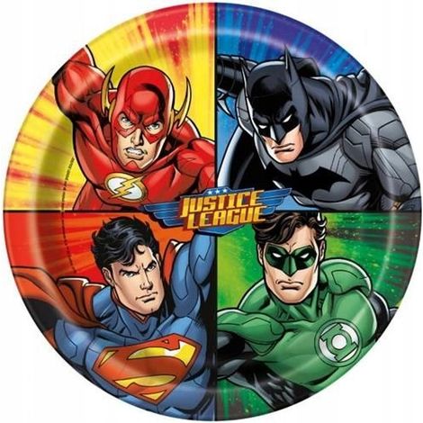 Assiettes Justice League 23 cm, 8 pièces.