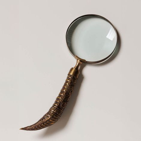 Loupe Etnik gravée dorée résine 28x10cm (1/4)
