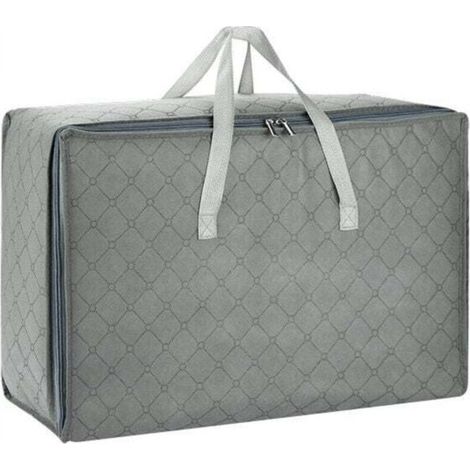 Sac de Rangement Vetement Lot de 1,Sac de Rangement pour Couette en épais Non-tissé，pour Vêtements,Couette,Literie，Gris -Moyen 55 35 20cm