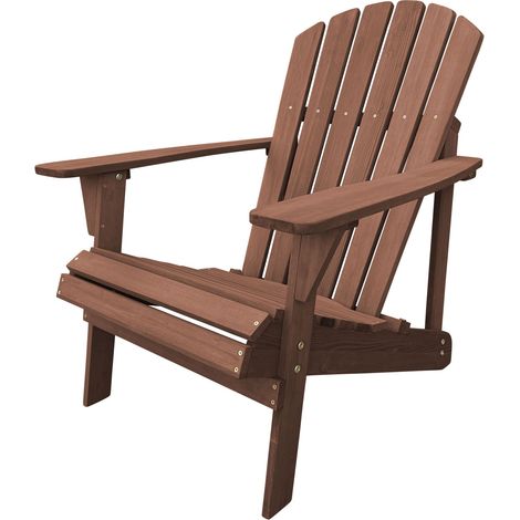 AXI – Chaise Adirondack en bois de pruche FSC – Dossier haut ergonomique – Accoudoirs extra-larges – Résistante aux intempéries – 90 x 78 x 93 cm
