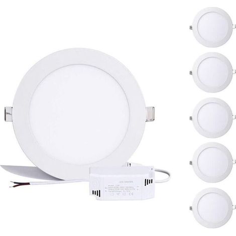 12W Panneau LED rond, spot led Encastrables blanc neutre 6000K-6500K Encastrable plafond Downlight, Extrêmement plat, pilote inclus, 230V 960Lumen Remplacer Halogène 100W[ A+] (1/4)