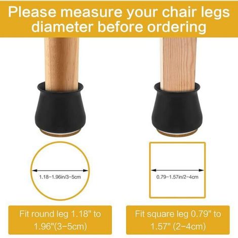 28pcs Embouts de chaise avec coussinets en feutre,protections de sol en silicone pour pieds de table antidérapants (1/4)