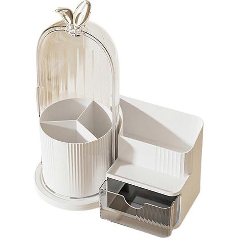 Étagère à pinceaux de maquillage rotative à 360° avec tiroir de rangement pour salon A (1/5)