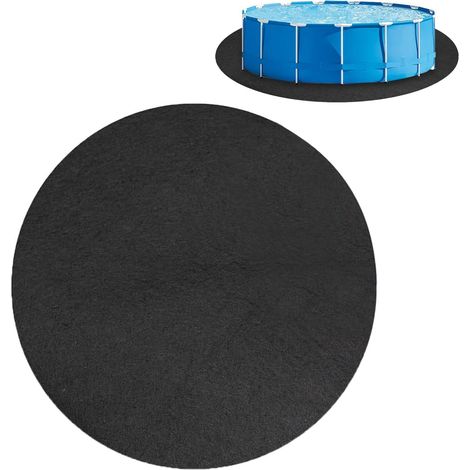 Tapis de piscine rond, tapis de sol robuste pour piscines hors-sol et jacuzzi, protection du sol d'extérieur pour prolonger le revêtement de la piscine, protection du sol fiable (370 cm) (1/5)