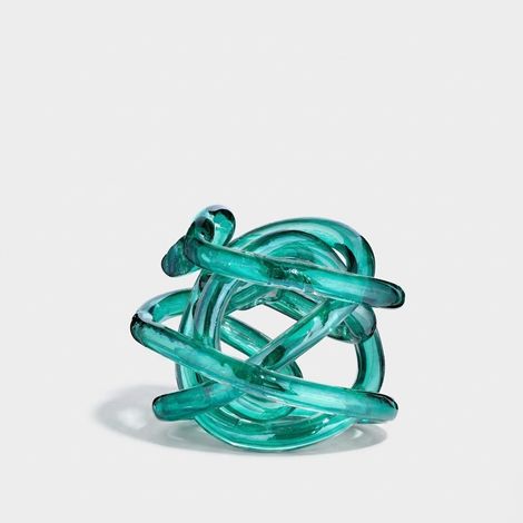 Scultura decorativa in vetro Made in Italy Il Nodo dell'Amore - Azzurro (1/2)