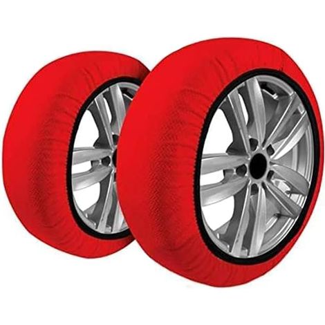 Set 2 Calze da Neve in Tessuto lavabile per auto conformi alla normativa europea EN16662-1 - Tenuta stabile su neve e ghiaccio (XL) (1/4)