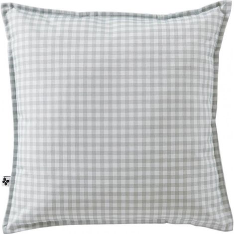 ABELIA - Coussin 45x45 Déhoussable Tissu Déperlant Motif Vichy (1/4)