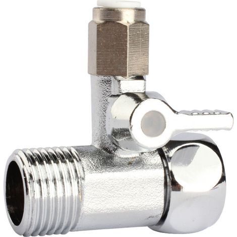Solid Brass Three-Way Valve, Integrated Connector for Water Purifier, Metal with 3 Ports: 3/8", 1/2", 1/2 Inch (1/3)