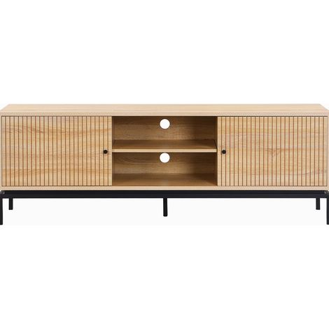 Meuble TV 2 portes effet bois 160 cm - Talia (1/5)