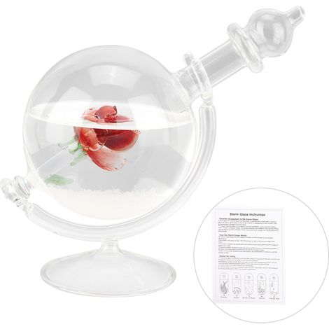 Boule de cristal météo avec tempête d'eau en verre, décoration maison cadeau.
