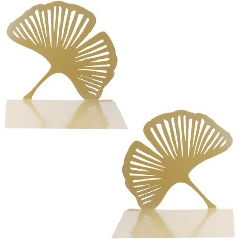 Sollbry 1 Paire Serre-Livres en Métal, Presse-Livres, Bloc Livre pour Étagère, Bookends, Cale Livre, Base Antidérapante pour Bureau, École, Domicile (Or)