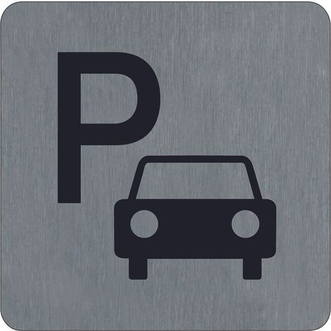 Plaque de porte Parking - Aluminium brosse 100x100mm - 4384108