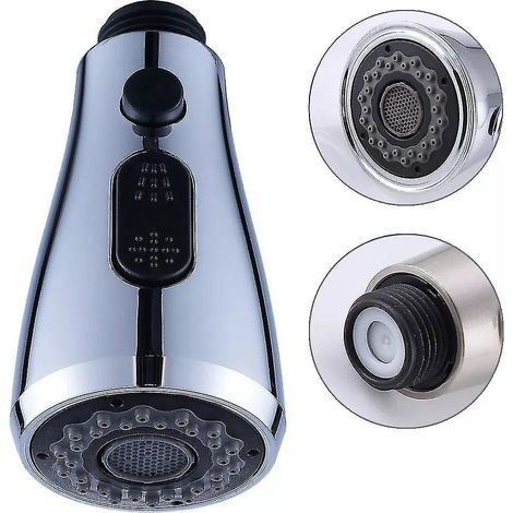 BEBUSINGOTO Robinet extractible pour lavabo de salle de bain, arroseur, douche de cuisine extractible, trois fonctions, peut être suspendue, douche extractible (1/5)