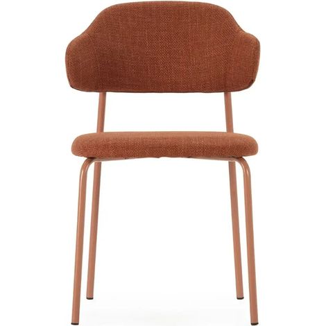 KAYLA - Lot de 4 chaises pieds en métal - Terracotta (1/5)