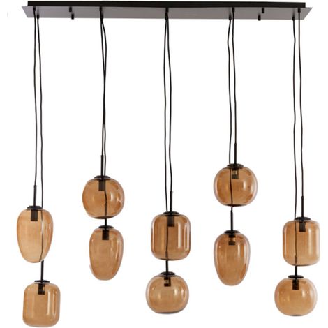 Light & Living - lampada a sospensione - Mezza - marrone - vetro